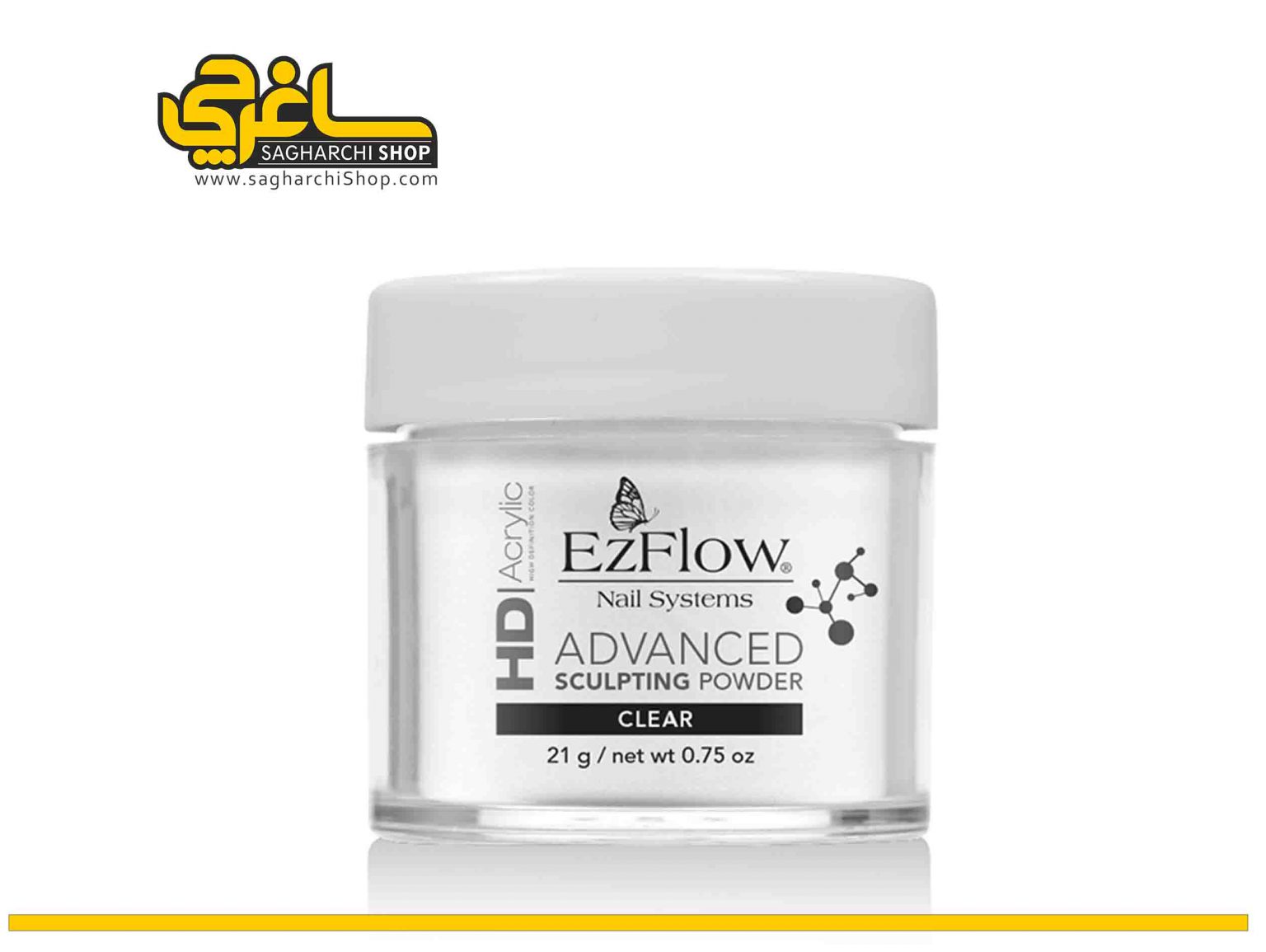 پودر کاشت ناخن کریستالی HD Acrylic Clear ایزی فلو EzFlow - Image 3