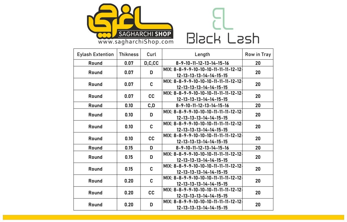 پالت مژه اکستنشن مدل راند Round بلک لش Black Lash - Image 2