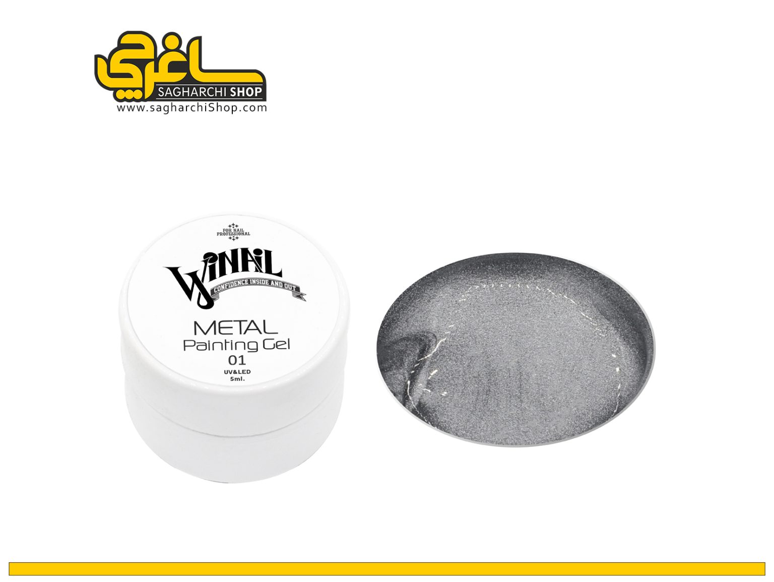 متالیک ژل ناخن وینیل طلایی و نقره ای Metal gel Winai - Image 1